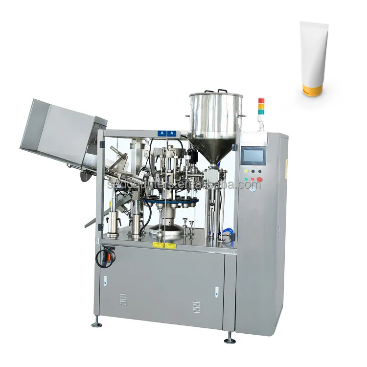 Auto Aloe Ointment Cosmetic Plastic Soft Tube Filling And Sealing Machine China Supplier