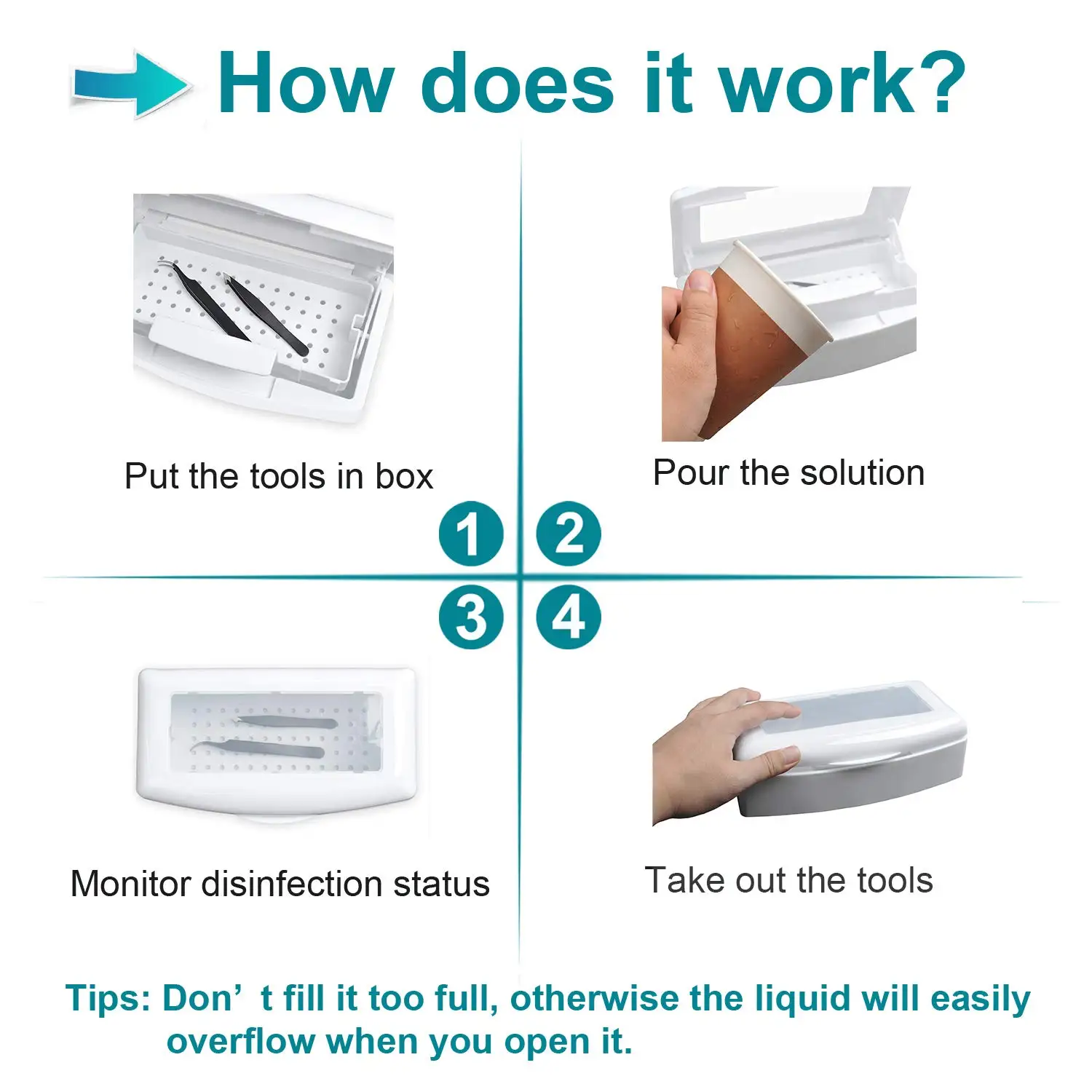 Plastic Nail Clean Sterilizer Box Manicure Nails Art Sterilizer Box for Nails, Tweezer or other Tools