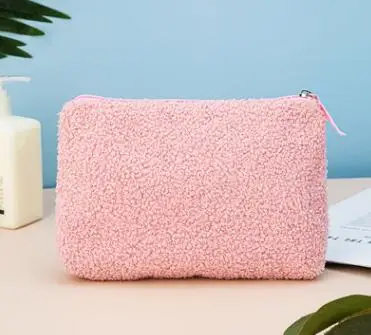 Eco friendly RPET terry cloth makeup bags sustainable towel cosmetic pouch for women