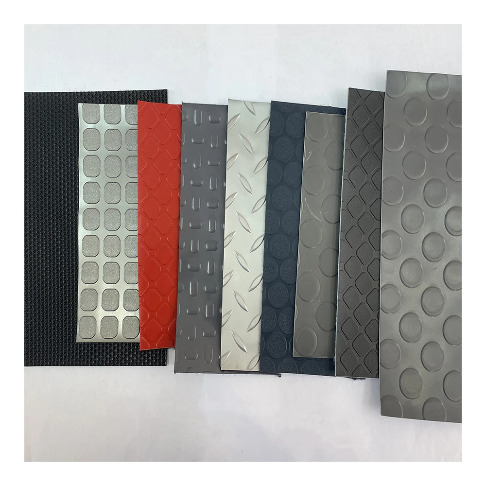 cheap price pvc coin stripe pattern design grey red green color plastic vinyl flooring mat roll