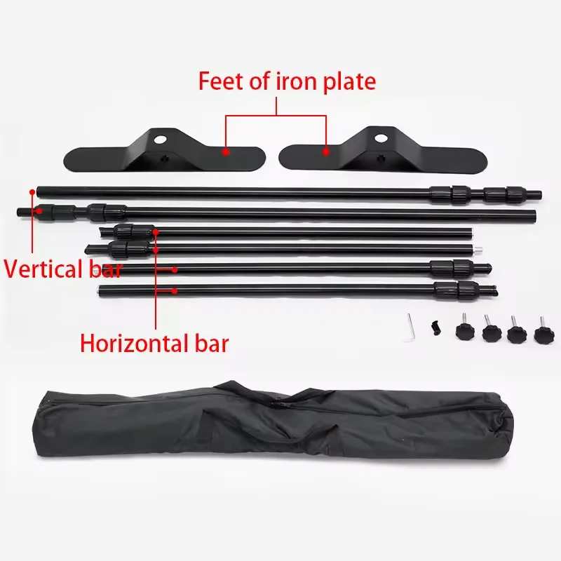 Telescopic Pole Iron Stand  8*8 ft Or 8*10 ft  Backdrop Stand Adjustable Zise Banner Stand Decoration Trade Show