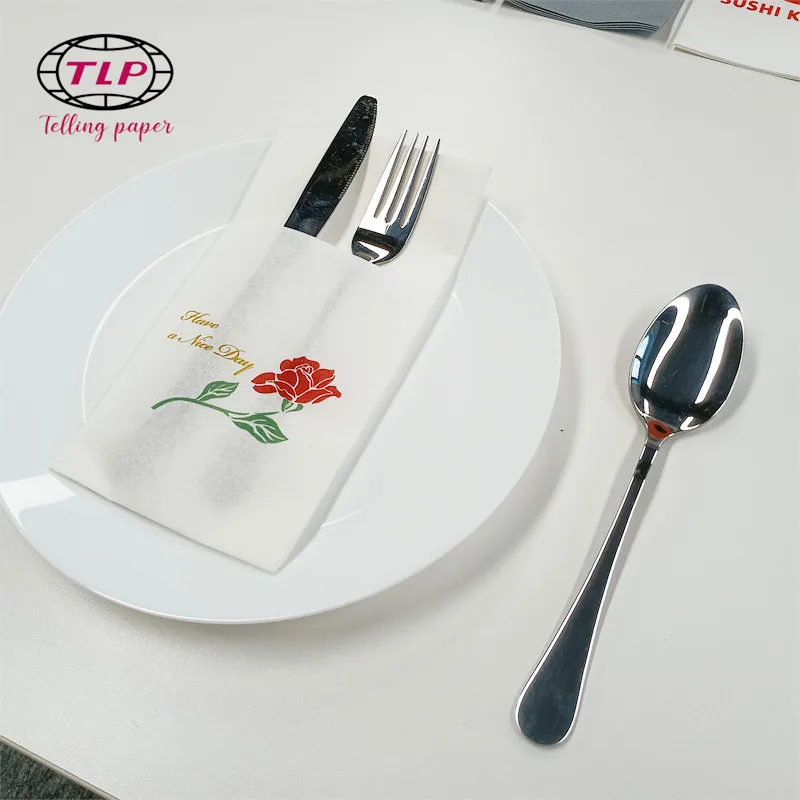 Factory Price Customized Printed Disposable Paper Dinner Napkins Guest Towel Airlaid Paper Napkins