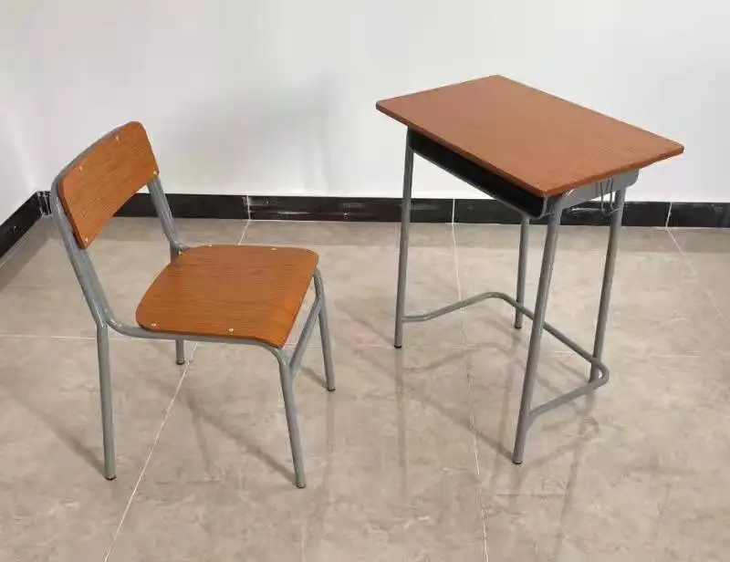 Single Metal School Desk And Chair Set Primary School Furniture Student Desk And Chair Classroom