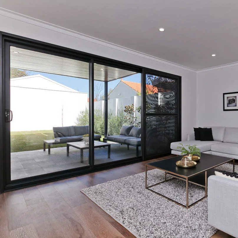 China Factory As2047 Australian Aluminium Double Glazed Stacking Sliding Doors Sliding Door With Flyscreen