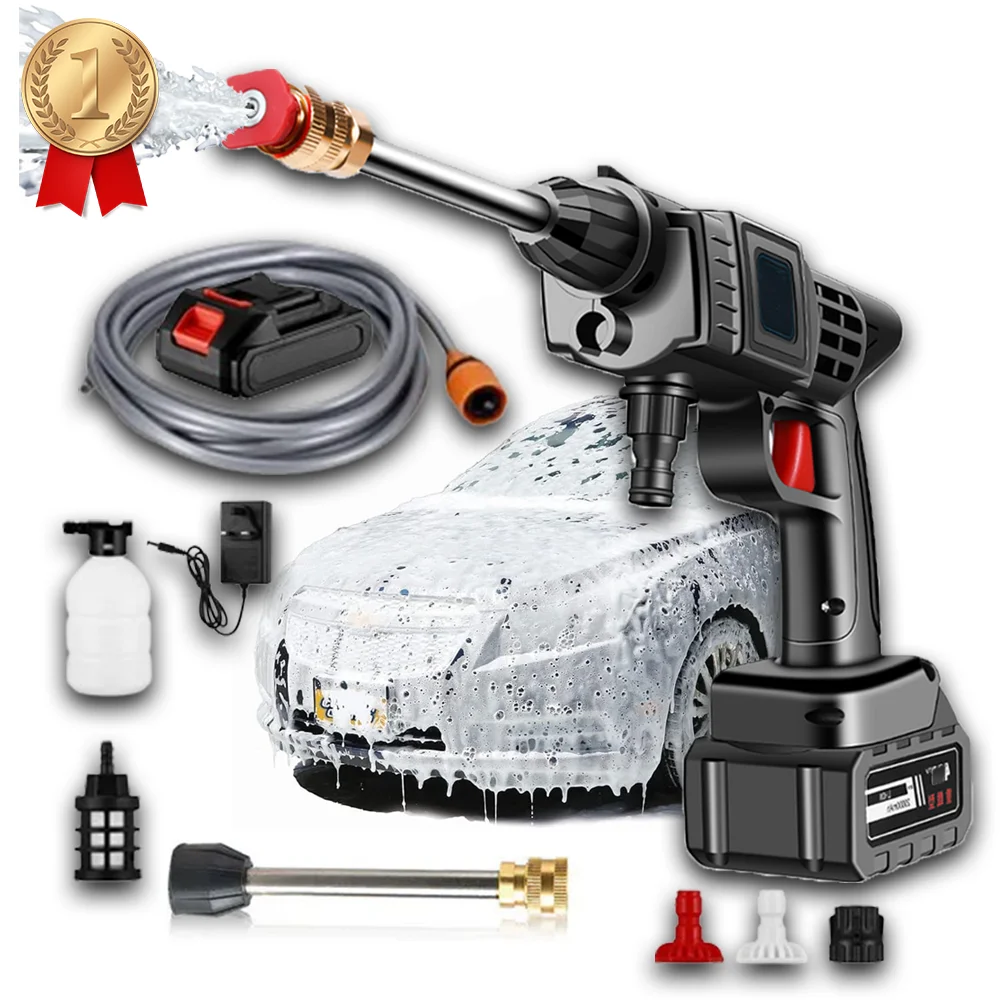 High Pressure Portable Car Washer Foam Steam Cleaner Wash Spray Gun Cordless Electric Cleaning Lithium Battery Car Wash Machine