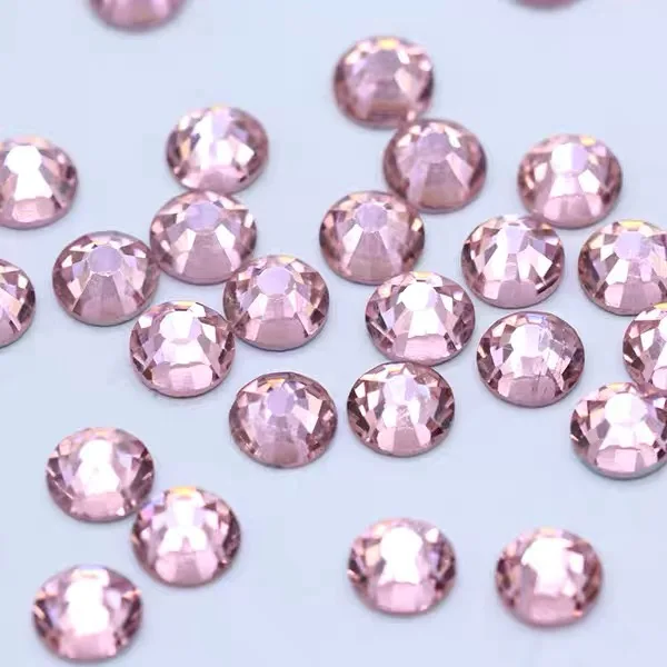Yiwu yantuo Factory Wholesale Pink K9 Glass nail Stone Crystal non HotFix Flat Back Rhinestone For jewelry