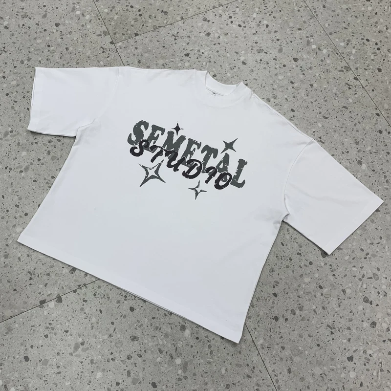 300gsm designer unisex t shirt round neck casual white summer t shirt printed 100% cotton luxury high quality oversized t shirt