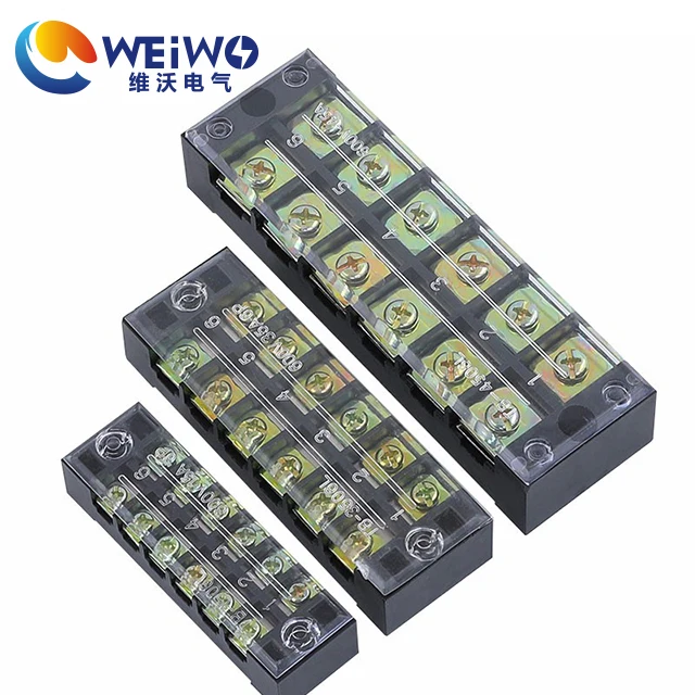 Bras Earth Bar TB-2506 With Cover 25A 6 Pin Modular Screw Wire Connector  2-Pole Terminal Blocks