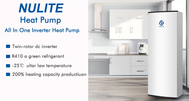  Инвертор постоянного тока 7 кВт воздушный водяной тепловой насос с солнечным резервуаром для воды 200 л душевая горячая вода