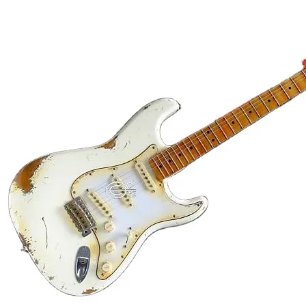 Custom Shop MVP 1969 Stratocaster Тяжелая Реликвия белый кленовый колпачок Новая электрогитара