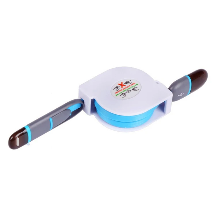 SHANPIN 2IN1 Retractable cable 1M 3ft 2a self tractable usb cable l