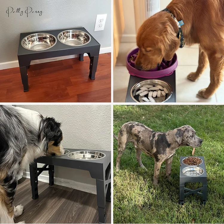 Anti-Slip Stand Raised Dog Feeder Elevator With Stainless Steel And Slow Blow