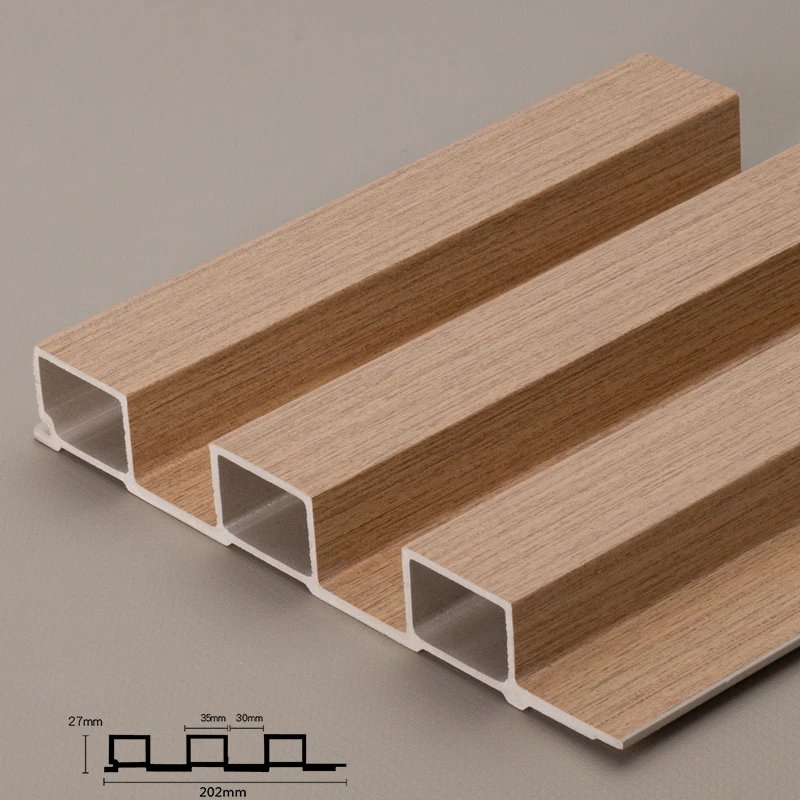 Shandong Linyi Aveeno Moistureproof Wooden Grain Screws Fixed Installation WPC Solid Wall Panel For Partition