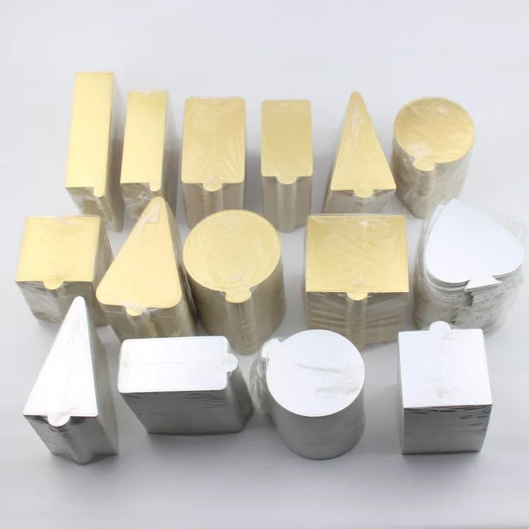 Mini Cake Paper Tray Food Grade 1mm 780gsm Small Cake Plate Gold Silver Card Pad Dessert black Paper Card board Bottom wedding