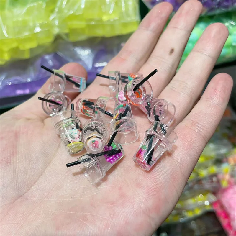 2024 minitype diy shop resin kitchen toy tea cups drinks bottle cartoon cute decorative small figurines wholesale children toy