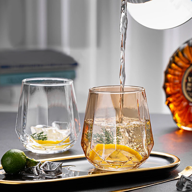 Gold Rim Whiskey Glass Cup Packaging Glass Cup Gift Set Custom Shot Glass For Wine