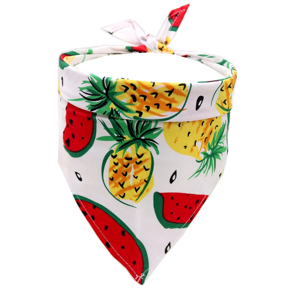 Pet Dog Puppy Bandana Fruit Triangle Scarf Adjustable  Hawaii Style Pet Bib for Small Medium Size Dogs