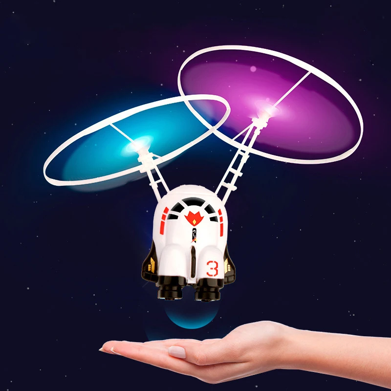 Kids Hand Induction Spaceman Spinning Fly Robot Toy Spaceship Electric Sensor Aircraft Toy Robot Child Doll Christmas Gift