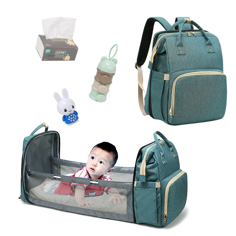 fashion new foldable diaper bag multifunctional diaper backpack baby sleeping easy carrying