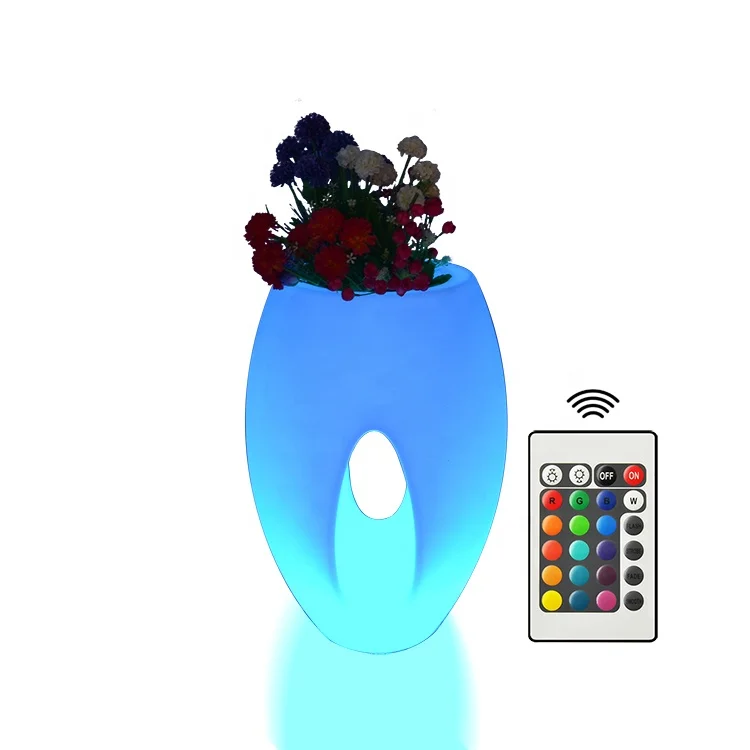 waterproof garden Led Illuminate Glowing Flower Pot /outdoor led flower pot/Led Plastic Flower Vase