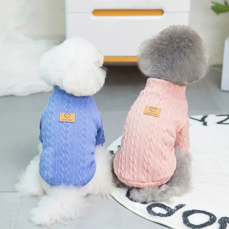 Spring Cute Fashion Medium Small Pet Clothes Poodle Pomeranian Dog Knitting Coat