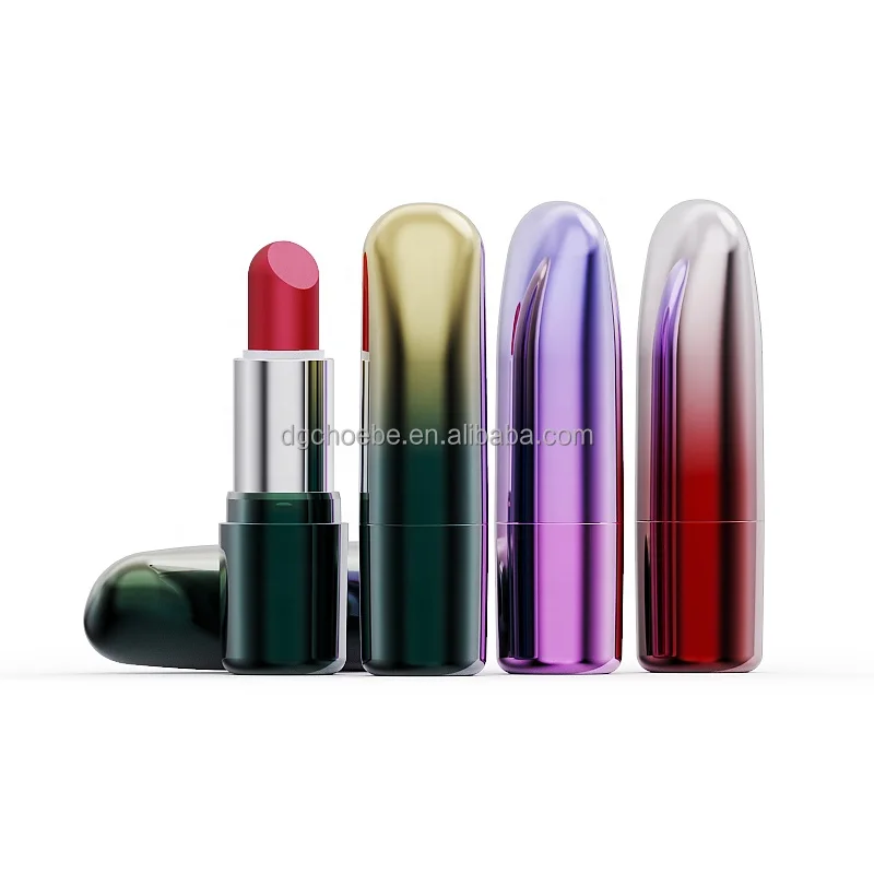 China Custom Factory Price Custom Luxury Makeup Packaging Gradients Red Silver Cosmetic Container Pen high end Lipstick Tubes