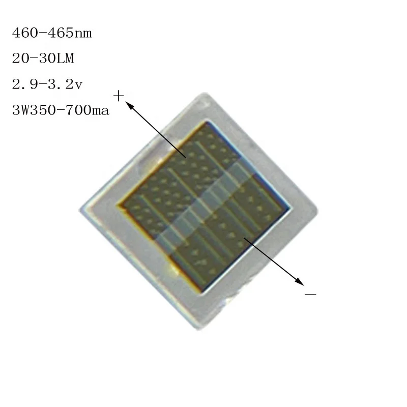 Factory Customized CSP 1515 3W Blue LED Chip SMD with 460nm to 465nm White LED 1515 6000K for Endoscope