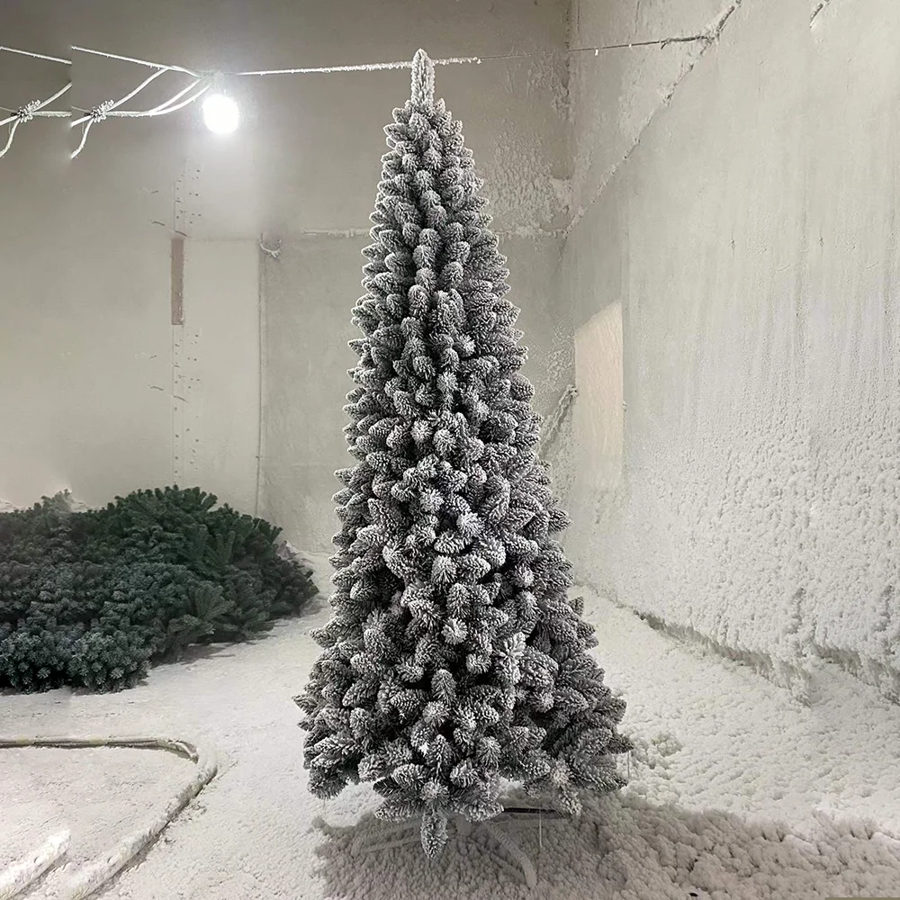 Custom Artificial Christmas trees Fake slim Pine needle Christmas pencil tree green