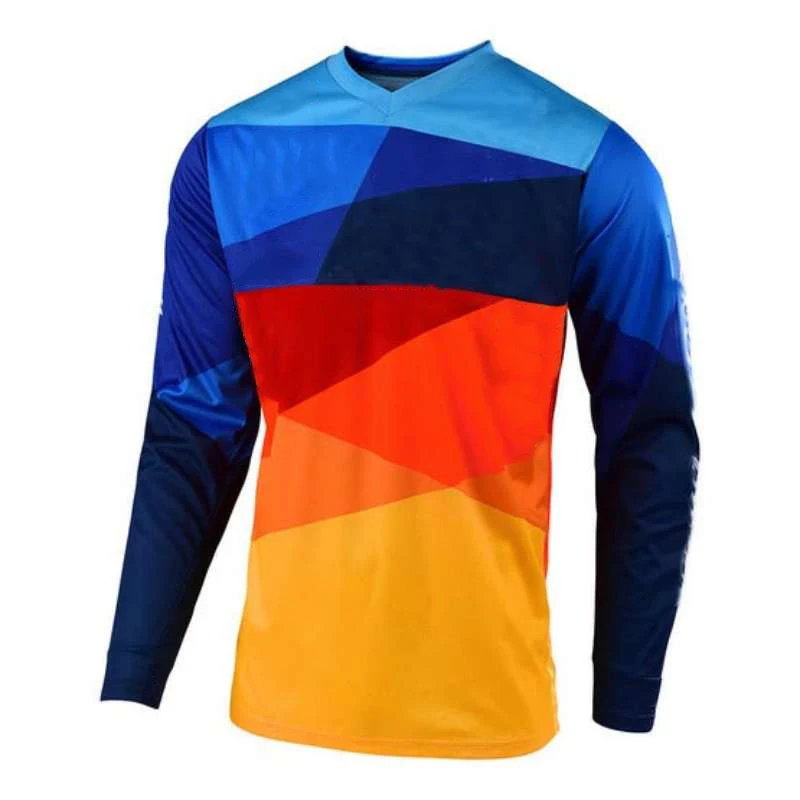 Custom long sleeve mountain bike jerseys mtb cycling downhill jersey with logo printedo