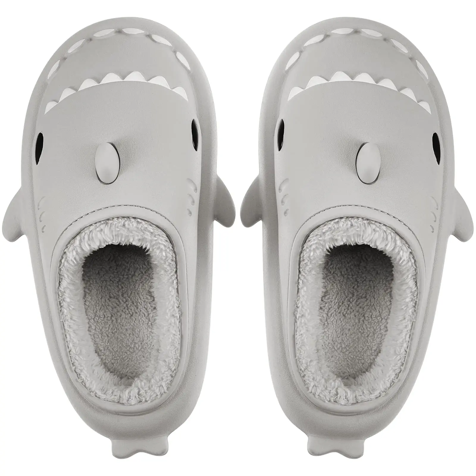 Winter Warm Cute Cartoon Slippers Fuzzy Plush Lining Slip Indoor Home Shoes Unisex Cloud Shark Slippers Slides for Women Men