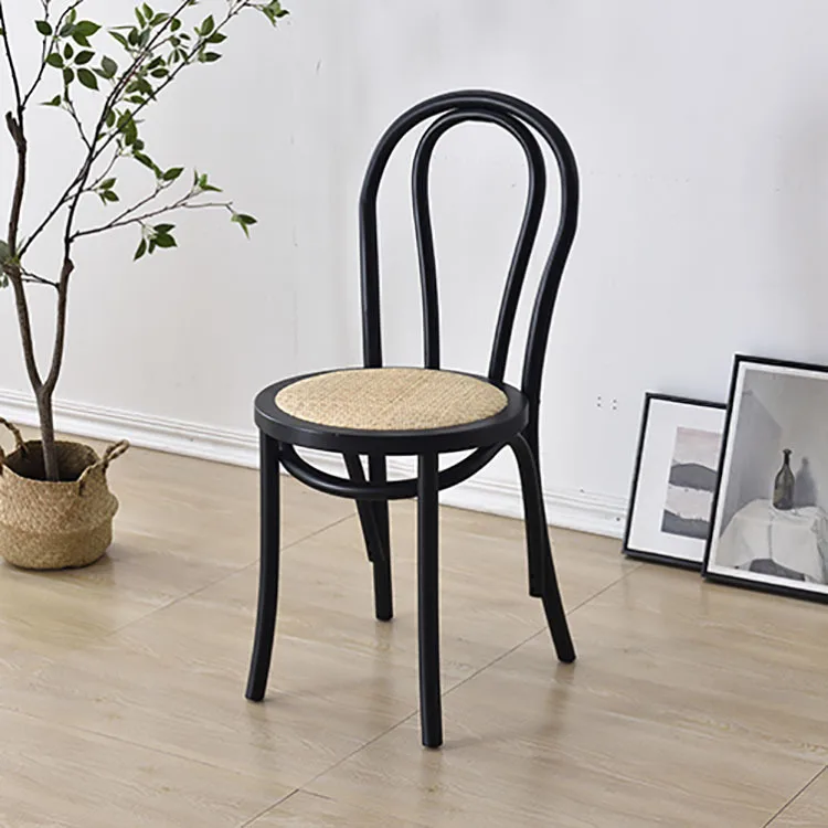 Second-hand Home Vin tag Solid Wood Retro Backrest Dining Chair Sonnet Chair Simple Rattan Coffee Chair