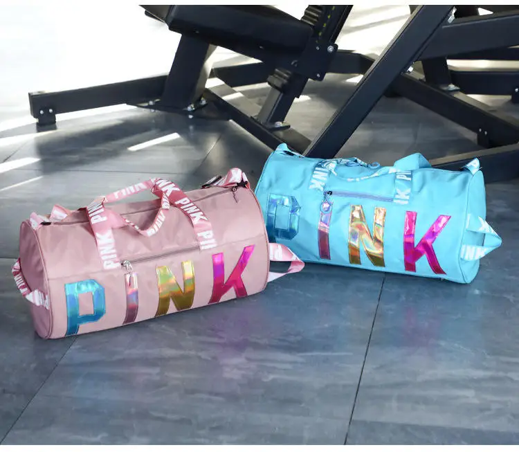 Wholesale Custom Logo Sport Travel  Bag Fashion Large Capacity Durable and Waterproof Overnight Pink Gym Duffle Bag