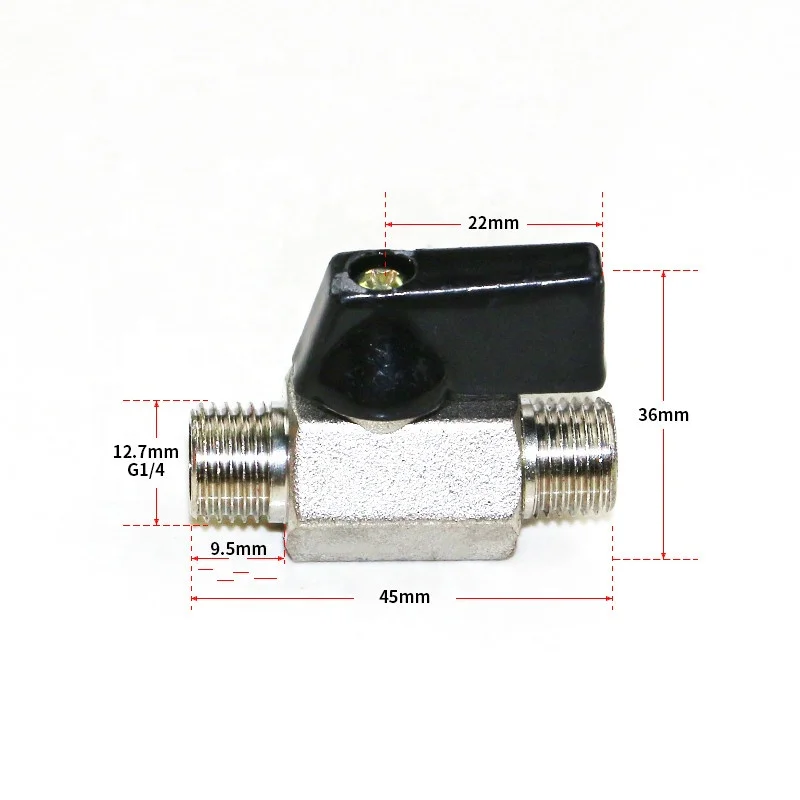Polished copper brass internal external M-F mini ball valves,BSPT Thread valogin chrome plated forging manual ball valve
