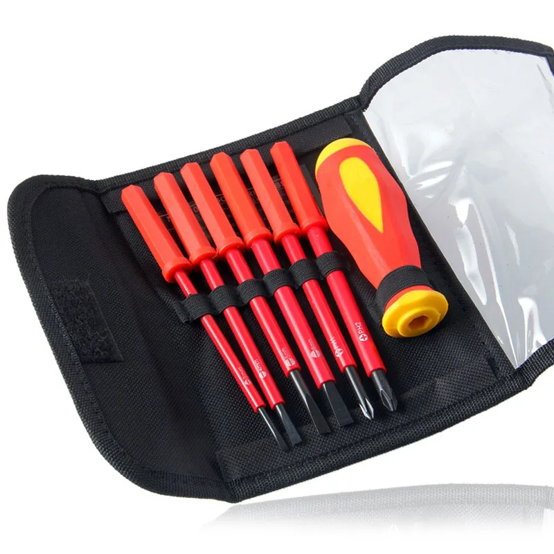 Insulated screwdriver assembly 9 pieces set of Flat-head cross screw screwdriver set insulated