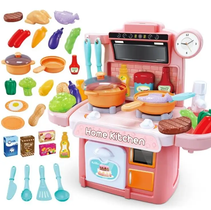 Popular pretend play educational cooking game school children baby cutting food and vegetables  kitchen toys for kids