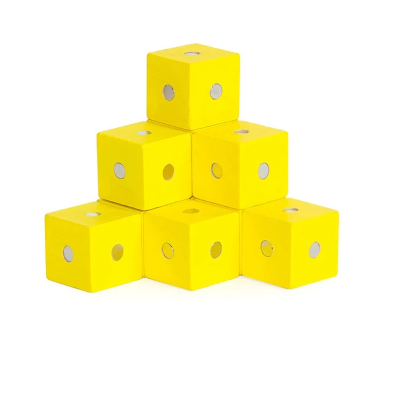 Magnetic Cube DIY Model Imaginative Eduacational Wooden Block Toys For Kids