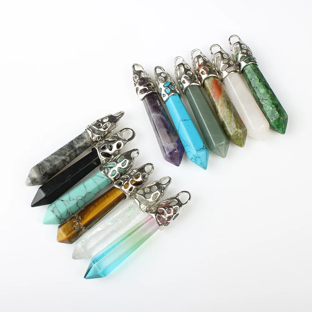Natural Crystal Six Angle Pendant Fashion Bullet Pendulum Pendant /