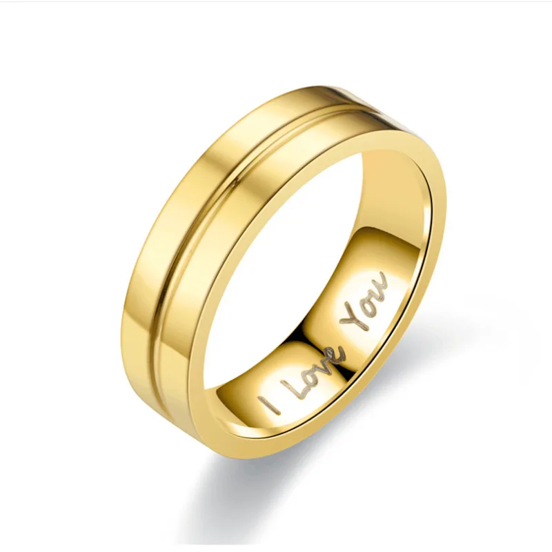 High Quality Stainless Steel I Love You Couple Rings for Men Women Wedding Engagement