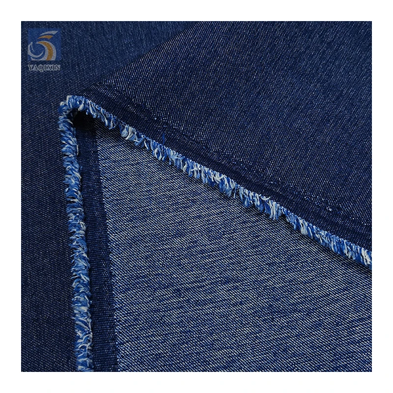 New Arrival Double Cationic Fabric Blue Jeans Polyester Rayon Spandex Stretch Denim Fabric High Quality