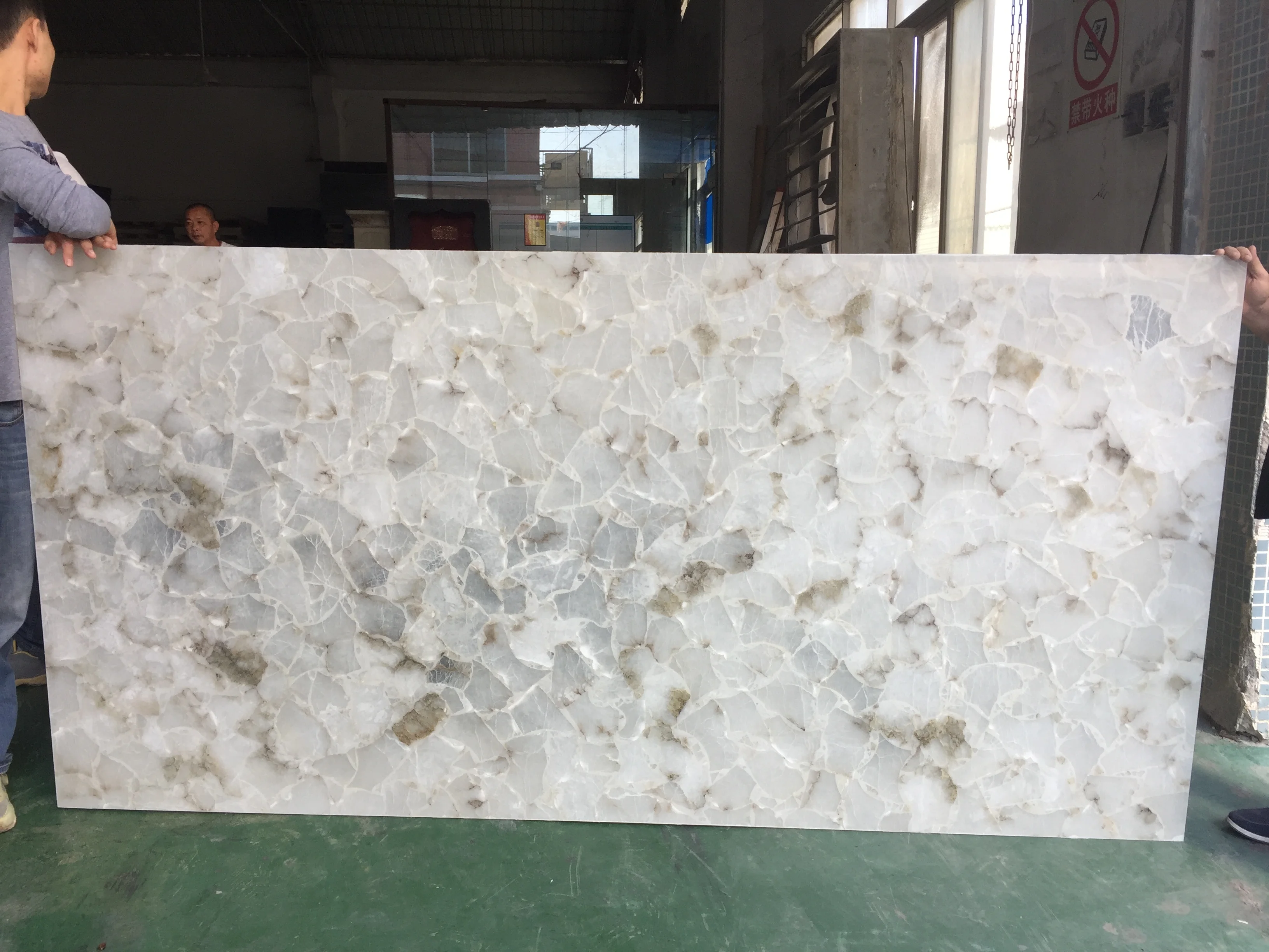 Big Slab Stone White Onyx Slices Translucent Polished Alabaster Counter Top sheet