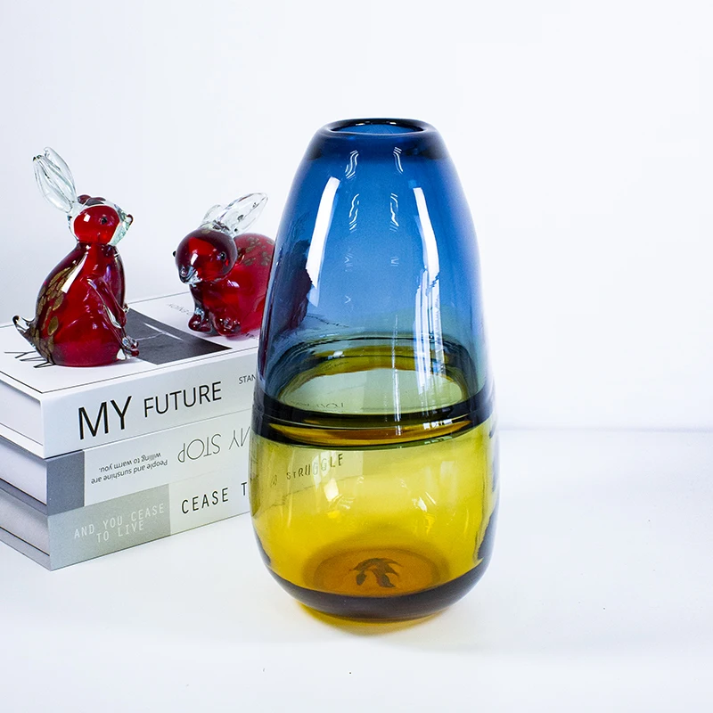 Modern style large tall glass solid colors flower vases for home decor