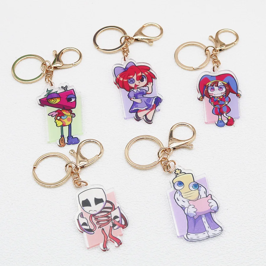 Promotional Custom sublimation Acrylic charm Key Holder Plastic Key Chain anime Keychain Ring