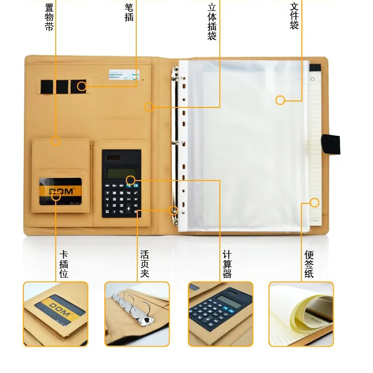 PU Leather A4 Document Folder Portfolio Padfolio Clipboard Conference Signature Folder