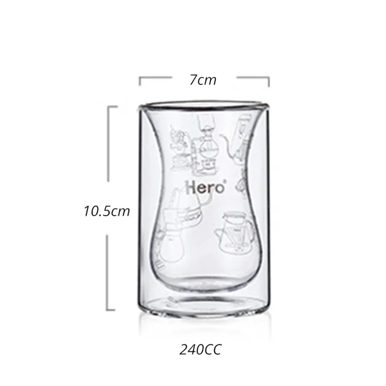 Various Double Wall Glass Coffee Cups Insulated Milk Mug with Handle Clear beer mug 80/150/200/250/350/450ml