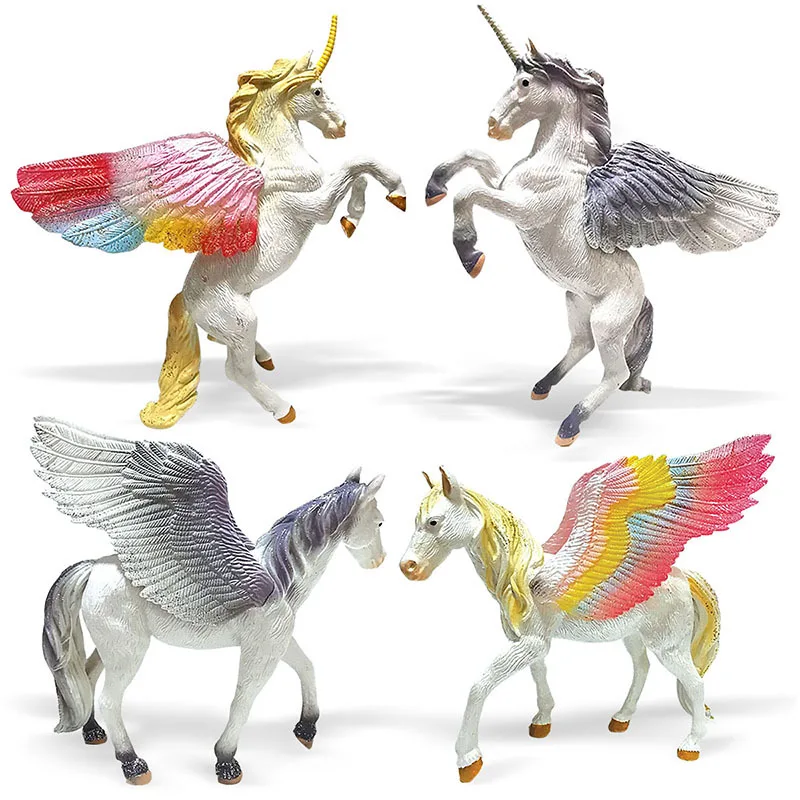 
2021 Factory Wholesale PVC Simulation Myth Elf Unicorns Statue Model Animal Toys Figurines 