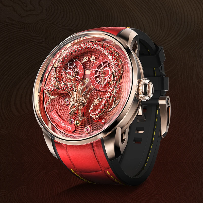 LUCKY HARVEY Master Craftsman Series enamelled Dragon Action Doll Festival limited edition mechanical watch