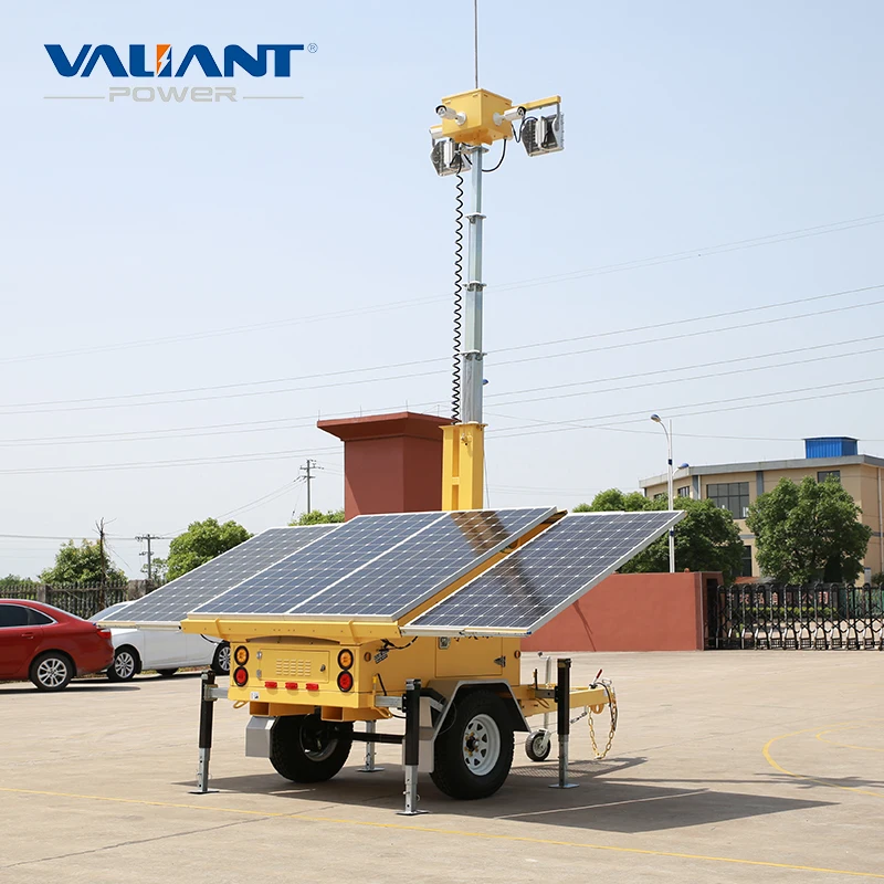 Surveillance system CCTV camera tower solar trailer