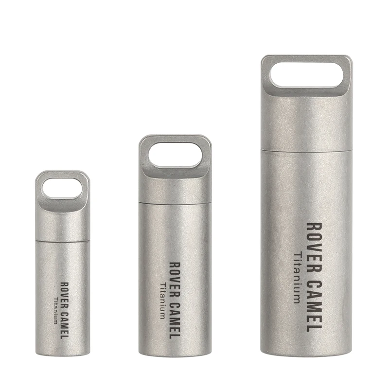 Titanium pill container Pill Box Outdoor EDC tool Waterproof Capsule Warehouse Seal Holder Case camping accessories