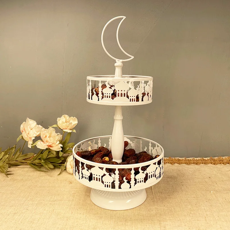 Europe Style Dessert Table Cake Rack Two Layers Of Iron Castle Tray Wedding Holiday Decoration Candy Rack