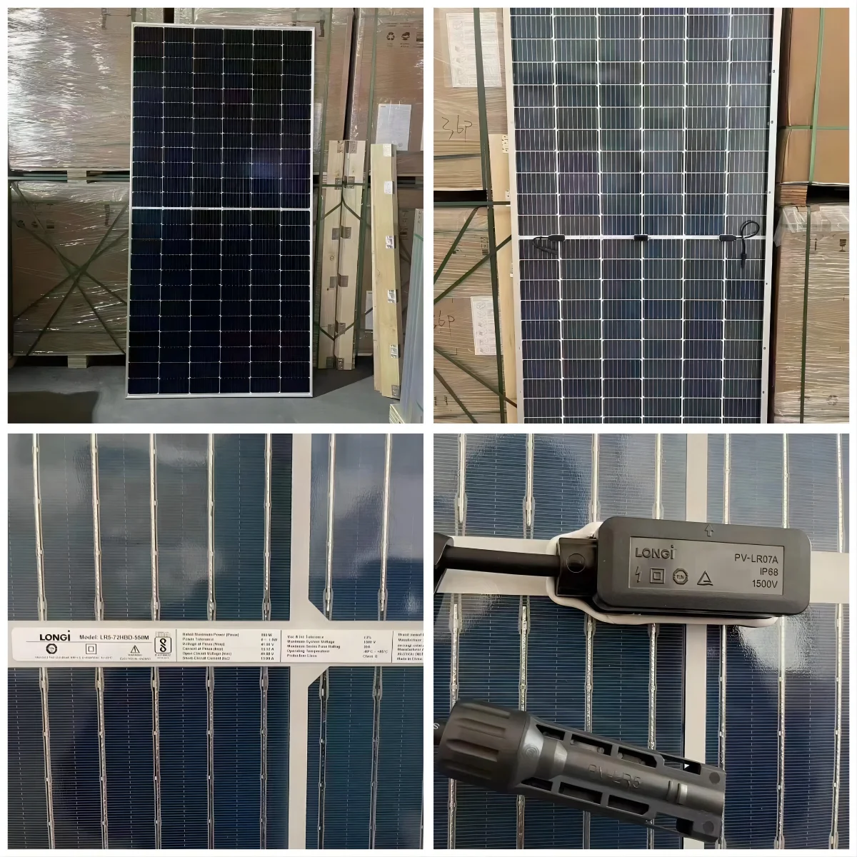Pinergy china Large Power Longi Solar Panel 540 Watt Monocrystalline Solar Panel Price For Home Dual glass 550w 144 cells